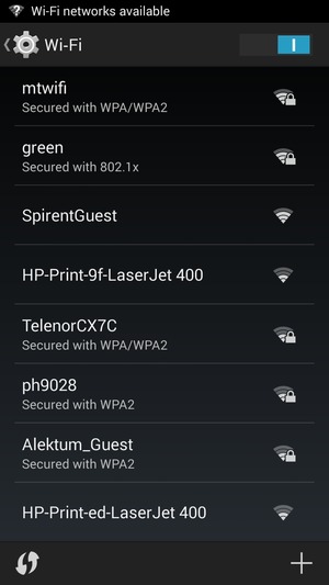 Select the wireless network you want to connect to