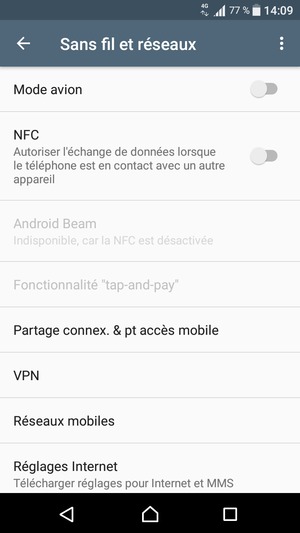 Sélectionnez Réglages Internet