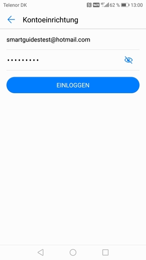 Geben Sie Ihre Hotmail Adresse und Passwort ein. Wählen Sie EINLOGGEN