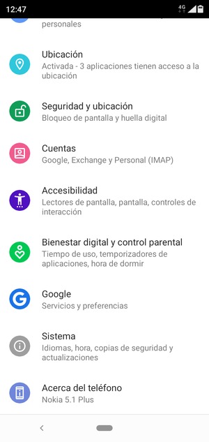Desplácese y seleccione Sistema