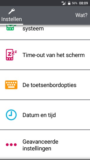 Scroll naar en selecteer Geavanceerde instellingen