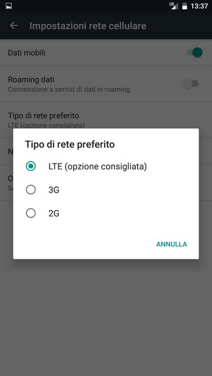 Seleziona la tua opzione preferita