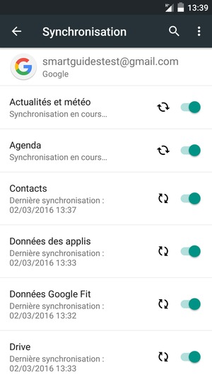 Vos informations seront synchronisées
