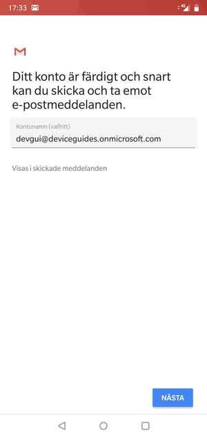 Ge ditt konto ett namn och välj NÄSTA