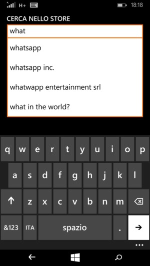 Inserisci il nome dell'app e seleziona Invio