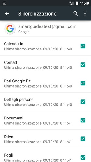 Spunta tutte le caselle di controllo
