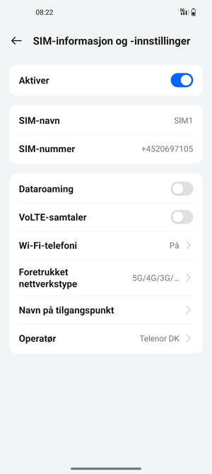 For å bytte nettverk hvis det oppstår nettverksproblemer, velg Operatør
