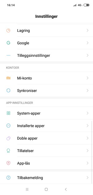 Bla til og velg Synkroniser
