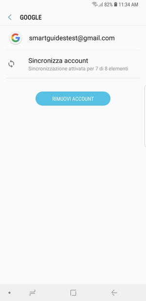 Seleziona Sincronizza account