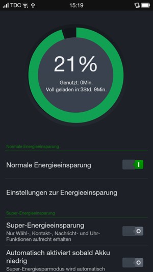 Wählen Sie Einstellungen zur Energieeinsparung