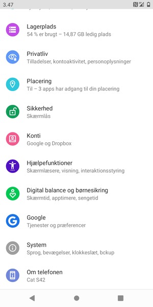 Scroll til og vælg Konti