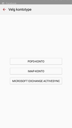 Velg MICROSOFT EXCHANGE ACTIVESYNC
