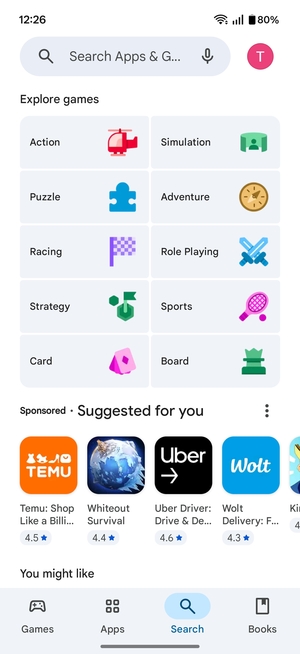 Select the Search bar
