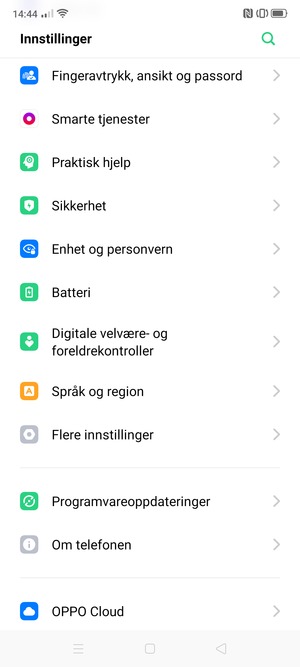 Bla til og velg Enhet og personvern