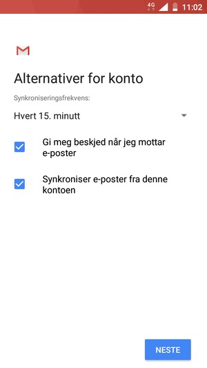 Velg NESTE