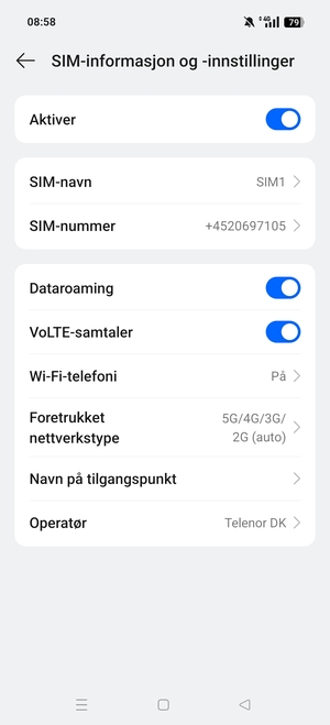 Slå Dataroaming på eller av