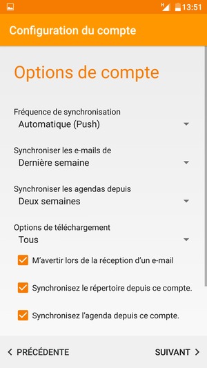 Sélectionnez SUIVANT