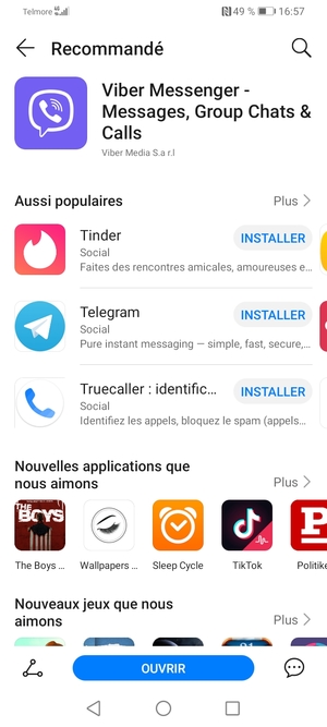 Sélectionnez OUVRIR