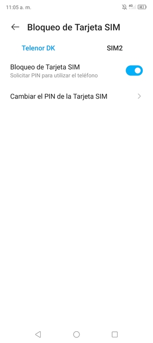 Seleccione Public y Cambiar el PIN de la Tarjeta SIM