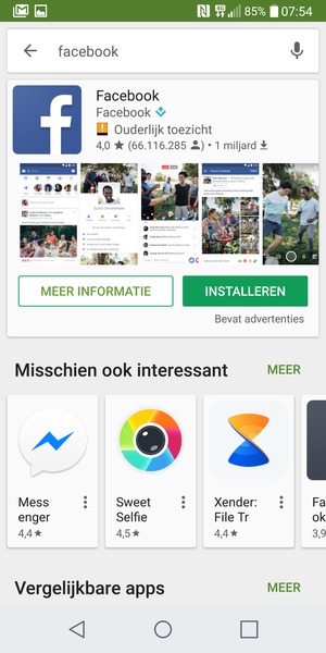 Selecteer de app