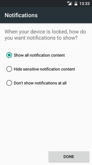 Select your preferred option and select DONE