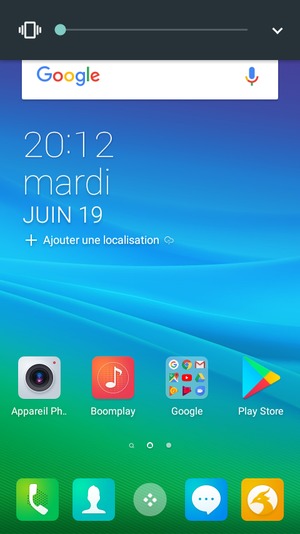 Maintenir appuyé pour passer en mode vibreur, qui est approuvé par une courte vibration