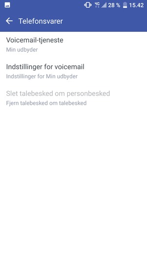 Vælg Indstillinger for voicemail