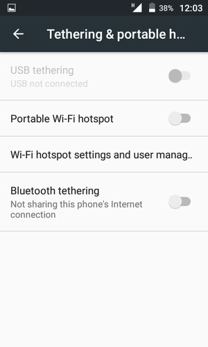 Select Wi-Fi hotspot settings and user management
