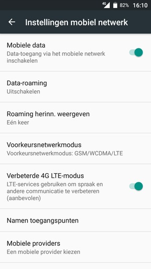 Selecteer Voorkeursnetwerkmodus