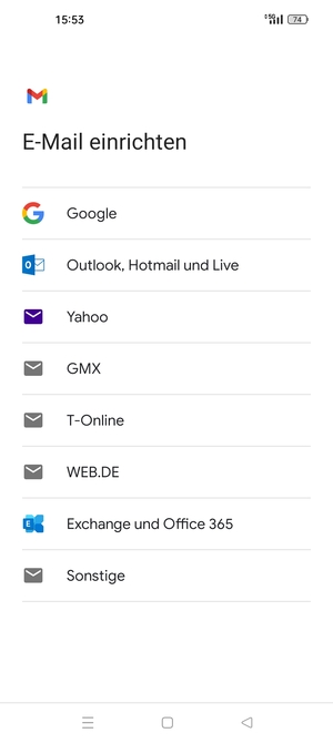 Wählen Sie Outlook, Hotmail und Live