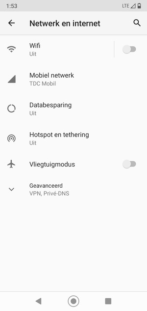 Selecteer Mobiel netwerk