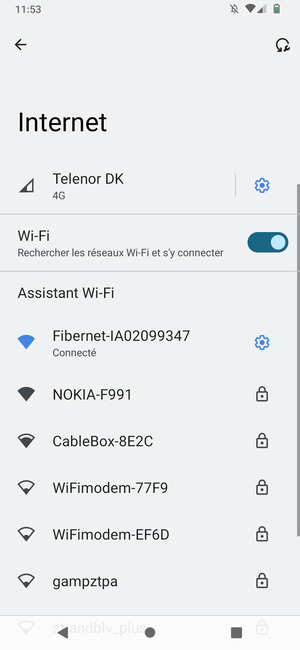 Vous êtes maintenant connecté au réseau Wi-Fi