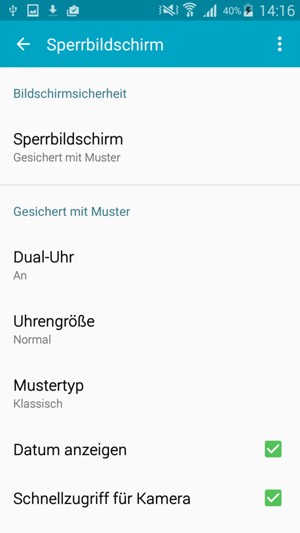 Wählen Sie Sperrbildschirm
