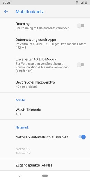 Scrollen Sie und wählen Sie Zugangspunkte (APNs)