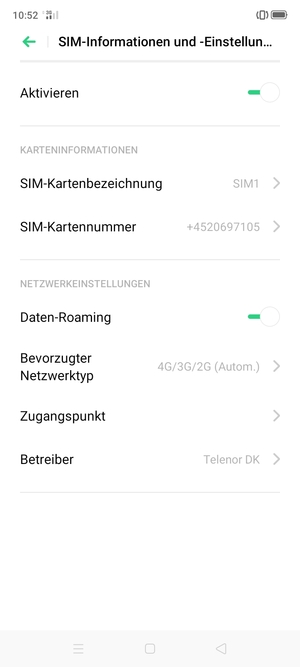 Schalten Sie Daten-Roaming an oder aus