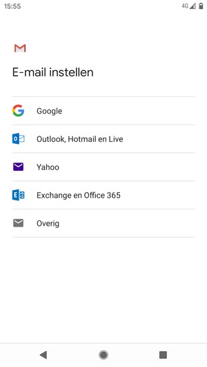 Selecteer Exchange en Office 365