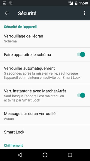 Votre téléphone est maintenant sécurisé par un écran de verrouillage