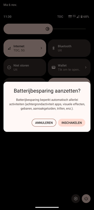 Selecteer INSCHAKELEN