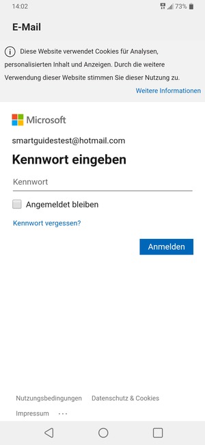 Geben Sie Ihre Passwort ein und wählen Sie Anmelden