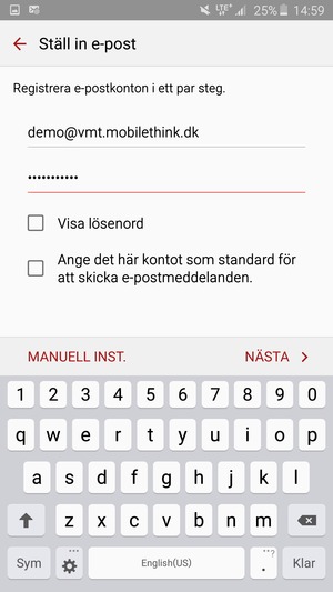 Ange din e-postadress och lösenord. Välj NÄSTA