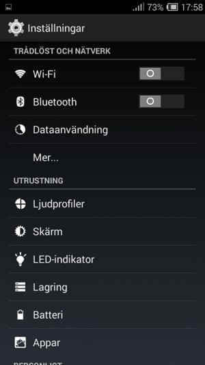 Välj Skärm