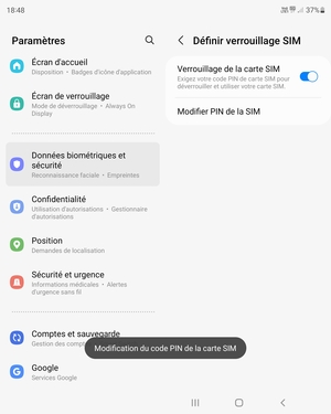 Votre code PIN a été modifié