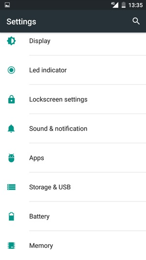 Scroll to and select Battery