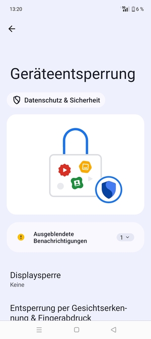 Wählen Sie Displaysperre