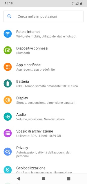 Seleziona Rete e Internet