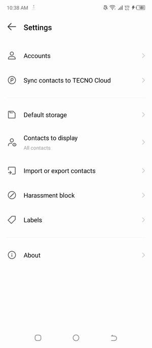 Scroll to and select Import or export contacts