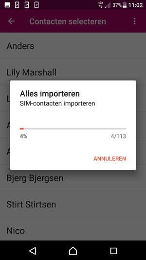 Uw contactpersonen worden opgeslagen naar uw Google-account en naar uw telefoon de volgende keer dat Google gesynchroniseerd wordt.
