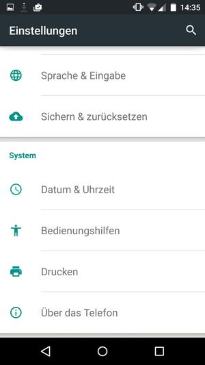 Scrollen Sie und wählen Sie Über das Telefon