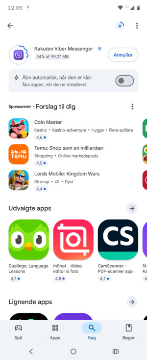 Afvent at installeringen er afsluttet