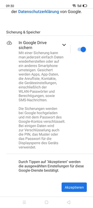 Wählen Sie Akzeptieren